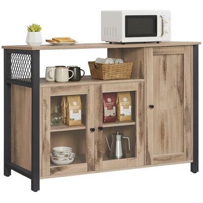 VASAGLE Meuble de Rangement avec 3 Portes 33 x 110 x 75 cm Style Rustique Marron et Noir - Publicité VASAGLE Meuble de Rangement avec 3 Portes 33 x 110 x 75 cm Style Rustique Marron et Noir - Publicité