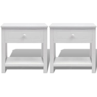 VIDAXL {Blanc}Table moderne - Table de chevet/lit - Lot de 2 - Bois Blanc - Cadre robuste_6862 Blanc - Publicité VIDAXL {Blanc}Table moderne - Table de chevet/lit - Lot de 2 - Bois Blanc - Cadre robuste_6862 Blanc - Publicité