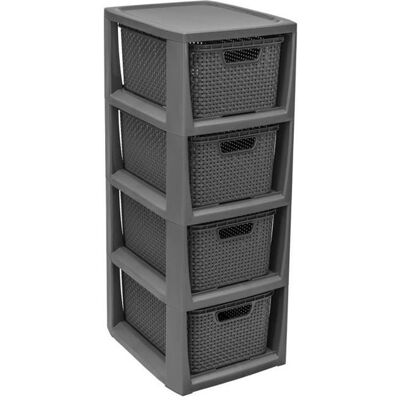 Etagère - BranQ - 4 paniers - Anthracite - Dimensions: 24x295x64 cm - Capacité: 28 L Gris - Publicité Etagère - BranQ - 4 paniers - Anthracite - Dimensions: 24x295x64 cm - Capacité: 28 L Gris - Publicité