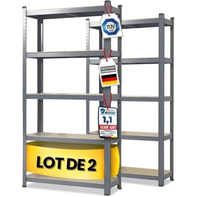 KARAT Rayonnage pour charges lourdes Lakota Capacité de charge jusquà 875 kg Utilisable individuellement Gris 180 x 90 x 40 cm Gris - Publicité KARAT Rayonnage pour charges lourdes Lakota Capacité de charge jusquà 875 kg Utilisable individuellement Gris 180 x 90 x 40 cm Gris - Publicité