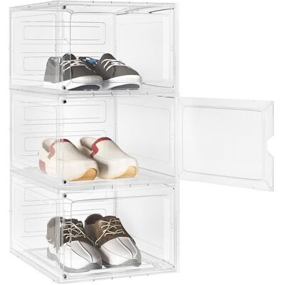 WOLTU Boîtes à Chaussures Lot de 3 Unités de Rangement avec Portes en PP+ABS Empilable Transparent W0ITT2002 Blanc - Publicité WOLTU Boîtes à Chaussures Lot de 3 Unités de Rangement avec Portes en PP+ABS Empilable Transparent W0ITT2002 Blanc - Publicité