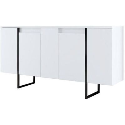 HANAH HOME Buffet en bois Luxe - 160 x 35 x 80 cm - Blanc Blanc - Publicité HANAH HOME Buffet en bois Luxe - 160 x 35 x 80 cm - Blanc Blanc - Publicité