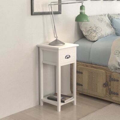 vidaXL Table de chevet avec 1 tiroir Blanc Blanc - Publicité vidaXL Table de chevet avec 1 tiroir Blanc Blanc - Publicité