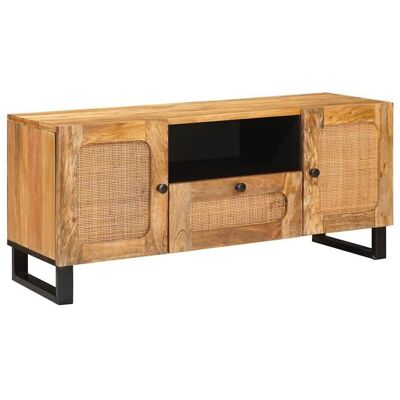 Meuble TV en bois de manguier - vidaXL - 105x335x46 cm - Marron - Bois de manguier massif - 1 tiroir Marron - Publicité Meuble TV en bois de manguier - vidaXL - 105x335x46 cm - Marron - Bois de manguier massif - 1 tiroir Marron - Publicité