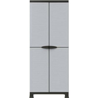 Armoire en plastique - vidaXL - 68x39x1715 cm - Gris - 2 portes - 4 étagères réglables - Charge 20 kg par étagère Gris - Publicité Armoire en plastique - vidaXL - 68x39x1715 cm - Gris - 2 portes - 4 étagères réglables - Charge 20 kg par étagère Gris - Publicité