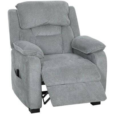 Fauteuil inclinable électrique - HOMCOM - port USB repose-pieds poches latérales télécommande - velours - 86x90x103cm - gris Gris - Publicité Fauteuil inclinable électrique - HOMCOM - port USB repose-pieds poches latérales télécommande - velours - 86x90x103cm - gris Gris - Publicité