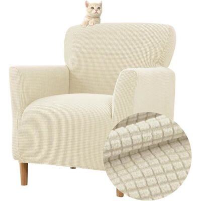 WOVTE Housse de Fauteuil Extensible 1 Place Jacquard Housse de Fauteuil Club Lavable Protecteur de FauteuilBeige Beige - Publicité WOVTE Housse de Fauteuil Extensible 1 Place Jacquard Housse de Fauteuil Club Lavable Protecteur de FauteuilBeige Beige - Publicité