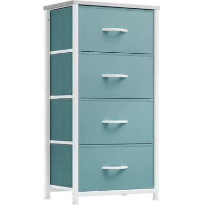 YITAHOME Commode Chambre - 4 Tiroirs en Tissu - Meuble de Rangement - Vert - 45 x 30 x 95cm (L x l x H) Vert - Publicité YITAHOME Commode Chambre - 4 Tiroirs en Tissu - Meuble de Rangement - Vert - 45 x 30 x 95cm (L x l x H) Vert - Publicité