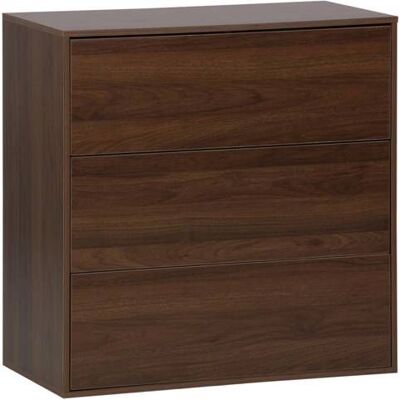 SWEEEK Commode. module de rangement décor bois noyer 3 tiroirs - Kompo Marron - Publicité SWEEEK Commode. module de rangement décor bois noyer 3 tiroirs - Kompo Marron - Publicité