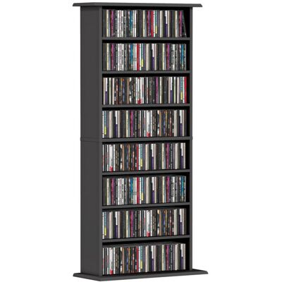 Rangements pour CD et DVD - HOMCOM - 8 compartiments et 6 étagères réglables - capacité max. 360 CD/185 DVD et Blu-ray - noir Noir - Publicité Rangements pour CD et DVD - HOMCOM - 8 compartiments et 6 étagères réglables - capacité max. 360 CD/185 DVD et Blu-ray - noir Noir - Publicité