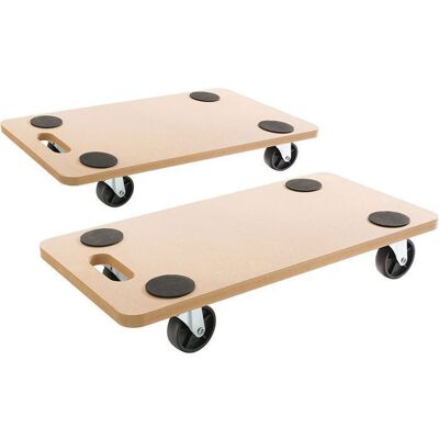 AREBOS 2x Chariots roulant Chariot pour meubles Plate-forme mobile Chariot de transport Chariot de 200 kg Marron - Publicité AREBOS 2x Chariots roulant Chariot pour meubles Plate-forme mobile Chariot de transport Chariot de 200 kg Marron - Publicité