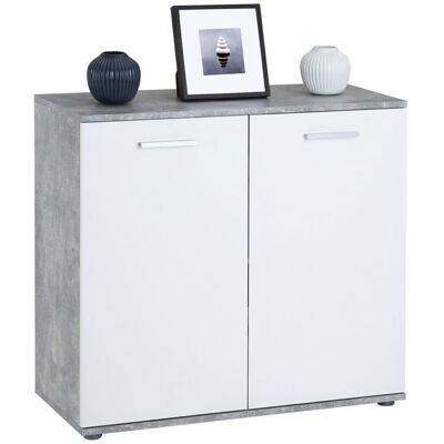 Idimex Buffet salle à manger CHICAGO L 91 cm en bois coloris béton et blanc avec 2 portes meuble rangement Gris - Publicité Idimex Buffet salle à manger CHICAGO L 91 cm en bois coloris béton et blanc avec 2 portes meuble rangement Gris - Publicité