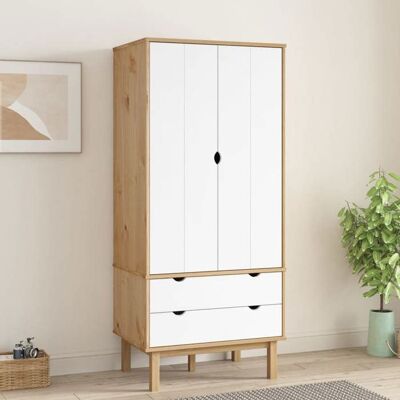 vidaXL Garde-robe OTTA Marron et blanc 765x53x172 cm Bois massif pin 348590 Blanc - Publicité vidaXL Garde-robe OTTA Marron et blanc 765x53x172 cm Bois massif pin 348590 Blanc - Publicité