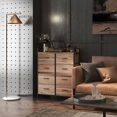 Generic Meuble de Rangement commode 8 tiroirs en tissu amovibles étagère supérieure et cadre acier 79L x 29l x 101H cm - Publicité Generic Meuble de Rangement commode 8 tiroirs en tissu amovibles étagère supérieure et cadre acier 79L x 29l x 101H cm - Publicité