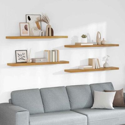 Étagère murale - VIDAXL - Lot 4 étagères - Beige - Bois dingénierie - 120 x 235 x 4 cm Beige - Publicité Étagère murale - VIDAXL - Lot 4 étagères - Beige - Bois dingénierie - 120 x 235 x 4 cm Beige - Publicité