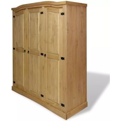 Armoire de chambre - Gamme Corona - 3 portes - Pin massif - Style contemporain Marron - Publicité Armoire de chambre - Gamme Corona - 3 portes - Pin massif - Style contemporain Marron - Publicité