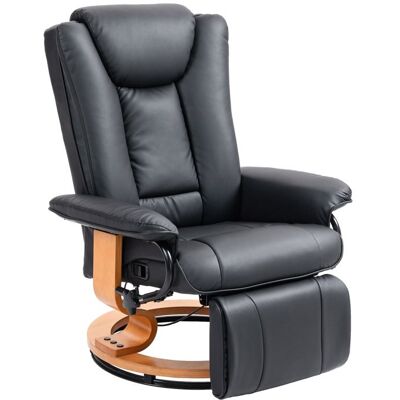 OEM Fauteuil relax pivotant - Cuir reconstitué noir - Fonction inclinable 135° - Repose-pieds intégré - Rotation 360° Noir - Publicité OEM Fauteuil relax pivotant - Cuir reconstitué noir - Fonction inclinable 135° - Repose-pieds intégré - Rotation 360° Noir - Publicité