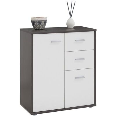 Idimex Buffet salle à manger REMY L 60 cm coloris gris et blanc avec 2 portes et 2 tiroirs bahut bas meuble de rangement Gris - Publicité Idimex Buffet salle à manger REMY L 60 cm coloris gris et blanc avec 2 portes et 2 tiroirs bahut bas meuble de rangement Gris - Publicité