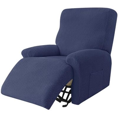 WOVTE Fauteuil Relax Housse 1 Pièce Jacquard Housse de Canapé Extensible Bleu Bleu - Publicité WOVTE Fauteuil Relax Housse 1 Pièce Jacquard Housse de Canapé Extensible Bleu Bleu - Publicité