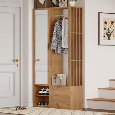 AUTHERIA Armoire avec entrée armoire 6 en 1 pour lentrée comprenant un porte-manteau une penderie un miroir et une étagère. Publicité AUTHERIA Armoire avec entrée armoire 6 en 1 pour lentrée comprenant un porte-manteau une penderie un miroir et une étagère. Publicité