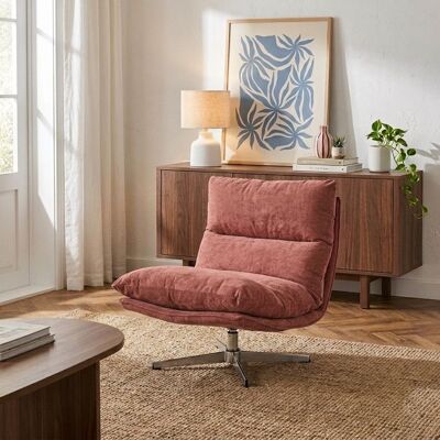 BAÏTA Fauteuil rotatif HYGEA 1 place tissu terracotta - Publicité BAÏTA Fauteuil rotatif HYGEA 1 place tissu terracotta - Publicité