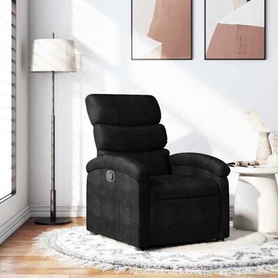 VIDAXL Fauteuil inclinable avec accoudoir - Fauteuil simple - Pour salon Noir Tissu DÉCOSHOP 972890 2 ans garantie Noir - Publicité VIDAXL Fauteuil inclinable avec accoudoir - Fauteuil simple - Pour salon Noir Tissu DÉCOSHOP 972890 2 ans garantie Noir - Publicité