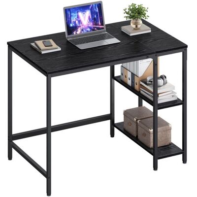 Bureau avec Rangement - VASAGLE - Style Industriel - Noir Boisé - 2 Étagères Réversibles Noir - Publicité Bureau avec Rangement - VASAGLE - Style Industriel - Noir Boisé - 2 Étagères Réversibles Noir - Publicité