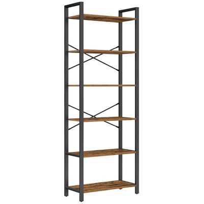 Bibliothèque style industriel VASAGLE - 6 niveaux - 30 x 66 x 186 cm - Marron Rustique et Noir Marron - Publicité Bibliothèque style industriel VASAGLE - 6 niveaux - 30 x 66 x 186 cm - Marron Rustique et Noir Marron - Publicité