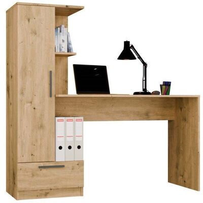 CDF COSMO - Ensemble bureau chêne artisan avec 6 étagères 1 tiroir et 1 porte Marron - Publicité CDF COSMO - Ensemble bureau chêne artisan avec 6 étagères 1 tiroir et 1 porte Marron - Publicité