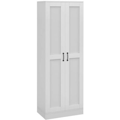 HOMCOM - Armoire de rangement - Panneau de particules - 60x36.5x175cm - Blanc Blanc - Publicité HOMCOM - Armoire de rangement - Panneau de particules - 60x36.5x175cm - Blanc Blanc - Publicité