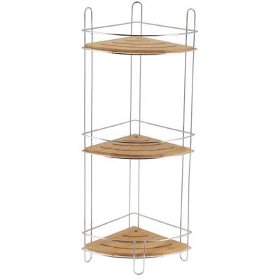 Etagere Dangle Fil Metal/bambou 3 Niveaux - Chrome/bambou - TENDANCE Gris - Publicité Etagere Dangle Fil Metal/bambou 3 Niveaux - Chrome/bambou - TENDANCE Gris - Publicité