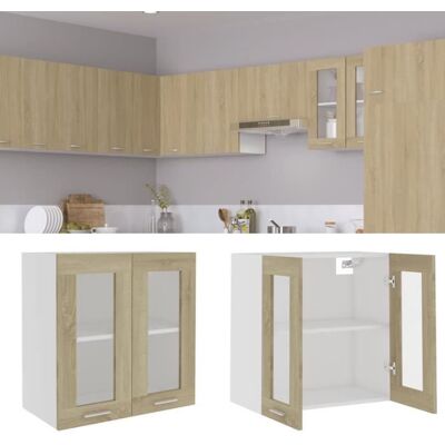 OVONNI 416Prime- Armoire en verre suspendue-Meuble Haut de cuisine Contemporain - Chêne sonoma 60x31x60 cm Aggloméré - 60 x 31 x 60 cm Marron - Publicité OVONNI 416Prime- Armoire en verre suspendue-Meuble Haut de cuisine Contemporain - Chêne sonoma 60x31x60 cm Aggloméré - 60 x 31 x 60 cm Marron - Publicité