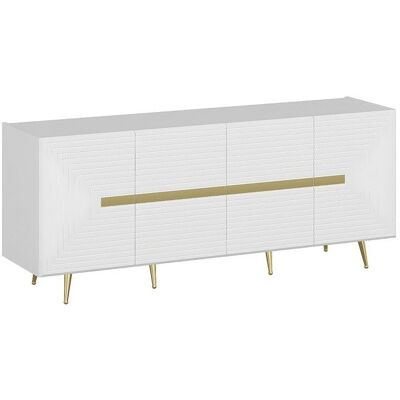 Pascal Morabito - Buffet Moderne - Blanc et Doré - 180x75x47cm - Publicité Pascal Morabito - Buffet Moderne - Blanc et Doré - 180x75x47cm - Publicité