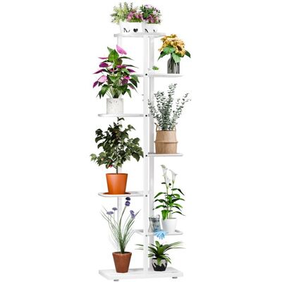 CURFAIR Porte Plante Intérieur en Fer Forgé Étagère Plantes Support Pot de Fleurs en Métal pour Balcon Salon 76 x 23.5 x 7.5 cm Blanc - Publicité CURFAIR Porte Plante Intérieur en Fer Forgé Étagère Plantes Support Pot de Fleurs en Métal pour Balcon Salon 76 x 23.5 x 7.5 cm Blanc - Publicité