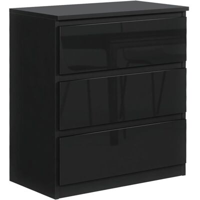 Commode 3 tiroirs - Meblocker - Meuble de Rangement Spacieux - Salon Bureau chambre à couche & enfant - Noir Brillant Noir - Publicité Commode 3 tiroirs - Meblocker - Meuble de Rangement Spacieux - Salon Bureau chambre à couche & enfant - Noir Brillant Noir - Publicité