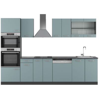 Cuisine R-Line 300cm avec armoire haute sans PT Bleu-gris/Anthracite Vicco 41025 Bleu - Publicité Cuisine R-Line 300cm avec armoire haute sans PT Bleu-gris/Anthracite Vicco 41025 Bleu - Publicité
