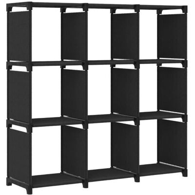 vidaXL Étagère daffichage 9 cubes Noir 103x30x1075 cm Tissu 322610 Noir - Publicité vidaXL Étagère daffichage 9 cubes Noir 103x30x1075 cm Tissu 322610 Noir - Publicité