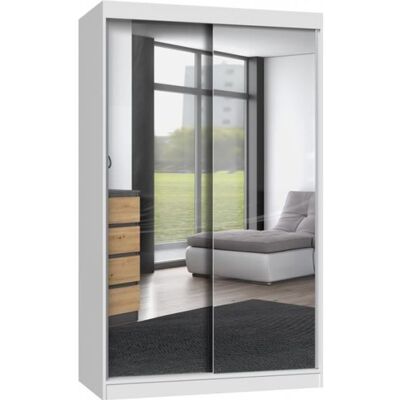CDF PAOLO - Armoire à 2 portes coulissantes - 2 miroirs - L. 120 cm - Dressing de chambre 2 portes Blanc - Publicité CDF PAOLO - Armoire à 2 portes coulissantes - 2 miroirs - L. 120 cm - Dressing de chambre 2 portes Blanc - Publicité