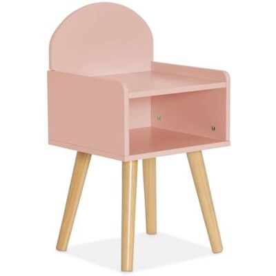 SWEEEK Table de chevet chambre enfant. rose. pieds en pin Rose - Publicité SWEEEK Table de chevet chambre enfant. rose. pieds en pin Rose - Publicité