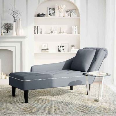 VIDAXL (SOLDES JUILLET)Fauteuil long - UU - Chaise de Canapé de Loisirs - et coussin et accoudoir droit gris foncé velours FR14009773 Gris - Publicité VIDAXL (SOLDES JUILLET)Fauteuil long - UU - Chaise de Canapé de Loisirs - et coussin et accoudoir droit gris foncé velours FR14009773 Gris - Publicité