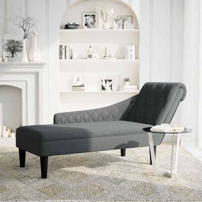 VIDAXL (SOLDES JUILLET)Fauteuil long - UU - Chaise de Canapé de Loisirs - avec coussin et accoudoir droit gris foncé tissu FR14009844 Gris - Publicité VIDAXL (SOLDES JUILLET)Fauteuil long - UU - Chaise de Canapé de Loisirs - avec coussin et accoudoir droit gris foncé tissu FR14009844 Gris - Publicité