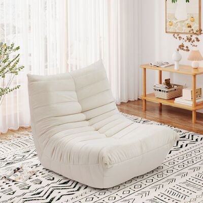 NALOOKAMIC Canapé 1 Place Scandinave Moderne – Fauteuil de Sol Paresseux pour Salon Chambre ou Bureau – 80x85x84cm Beige Blanc - Publicité NALOOKAMIC Canapé 1 Place Scandinave Moderne – Fauteuil de Sol Paresseux pour Salon Chambre ou Bureau – 80x85x84cm Beige Blanc - Publicité