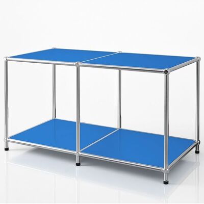 FLOORDIREKT Étagère métal chromé design épuré Concept Epuré MK-016 L78× P40 × H46 cm Bleu Bleu - Publicité FLOORDIREKT Étagère métal chromé design épuré Concept Epuré MK-016 L78× P40 × H46 cm Bleu Bleu - Publicité