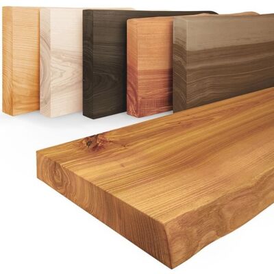 LAMO Manufaktur Étagère bois massif sans pièces de fixation Étagère 140 cm largeur Couleur: rustique Bord: naturel Marron - Publicité LAMO Manufaktur Étagère bois massif sans pièces de fixation Étagère 140 cm largeur Couleur: rustique Bord: naturel Marron - Publicité