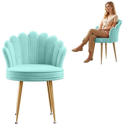 FLASIDU Fauteuil Salon Moderne Fauteuil Coiffeuse avec Pied DoréFauteuil Rembourré en VeloursFauteuil pour Chambreergonomique Bleu - Publicité FLASIDU Fauteuil Salon Moderne Fauteuil Coiffeuse avec Pied DoréFauteuil Rembourré en VeloursFauteuil pour Chambreergonomique Bleu - Publicité