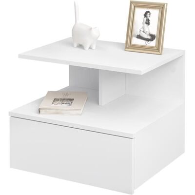 WOLTU Table de nuit suspendue avec tiroir - Rangement moderne - Publicité WOLTU Table de nuit suspendue avec tiroir - Rangement moderne - Publicité