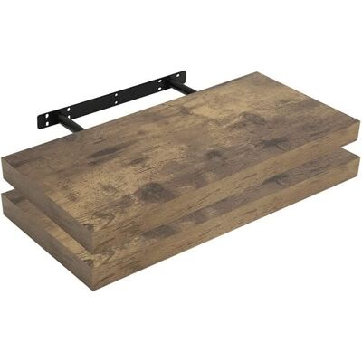 WOLTU Étagère Murale Lot de 2 Étagère Suspendue Étagère Flottante de CD DVD 60x23x3.8cm Marron Rustique RG9319hov-2 Marron - Publicité WOLTU Étagère Murale Lot de 2 Étagère Suspendue Étagère Flottante de CD DVD 60x23x3.8cm Marron Rustique RG9319hov-2 Marron - Publicité