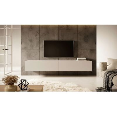 SELSEY Meuble TV 2 portes - BALEO - 200 cm - greige Beige - Publicité SELSEY Meuble TV 2 portes - BALEO - 200 cm - greige Beige - Publicité