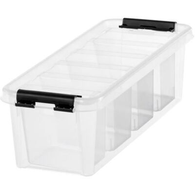 Boîte de rangement - Orthex - SmartStore - 38 x 14 x 11 cm - Transparent/Noir - 6 Compartiments Noir - Publicité Boîte de rangement - Orthex - SmartStore - 38 x 14 x 11 cm - Transparent/Noir - 6 Compartiments Noir - Publicité