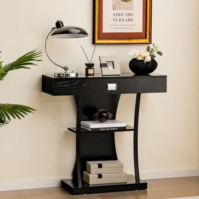 GIANTEX - Table console - plateau 91x30 - cadre métallique - Publicité GIANTEX - Table console - plateau 91x30 - cadre métallique - Publicité